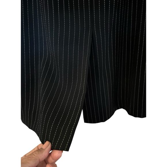 Le Suit Women’s Black Pinstripe Jacket Skirt Suit Set Fully Lined Size 14 - Picture 10 of 15